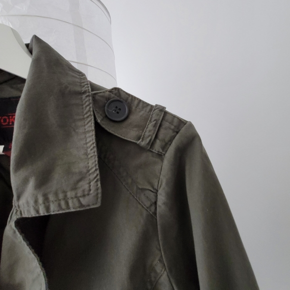 Trench Coast with Belt- Green - Size Small - Picture 17 of 17